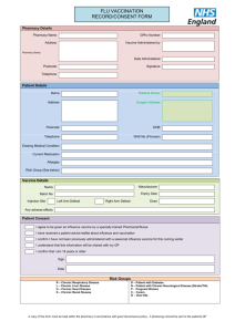 FLU VACCINATION RECORD/CONSENT FORM Pharmacy Details