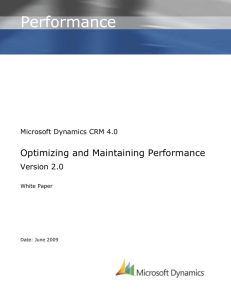Optimizing and Maintaining Performance