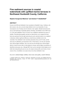Fine sediment sources in coastal watersheds with uplifted marine