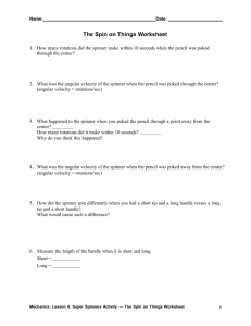 The Spin on Things Worksheet