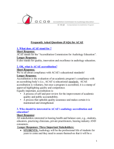 ACAE FAQs 2015 - Accreditation Commission For Audiology