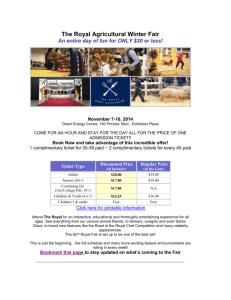 The Royal Agricultural Winter Fair An entire day of fun for ONLY $20