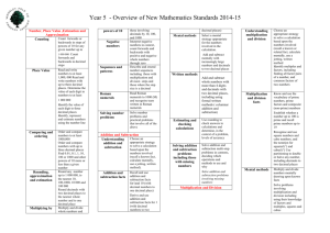 year 5 Overview of New Mathematics Standards 2014