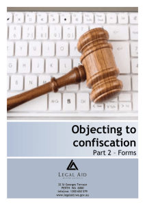 Objecting to confiscation - Part 2 - Forms