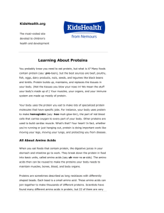Learning About Proteins