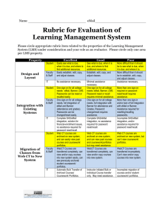 Rubric for Evaluation of Learning Management