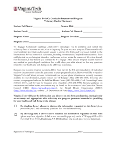 Voluntary health disclosure form - VT Engage