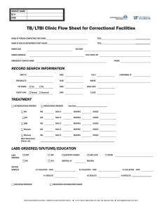 TB/LTBI Clinic Flow Sheet for Correctional Facilities