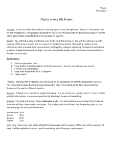 Physics in your life project & rubric