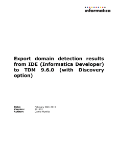 Export domain detection results from IDE (Informatica Developer) to
