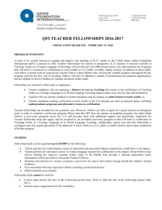 qfi teacher fellowships 2016-2017