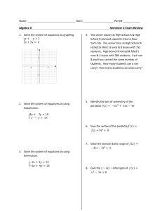 Algebra 2 Honors Second Semester Review