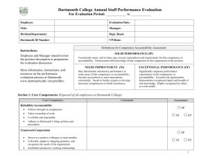 Dartmouth College Annual Staff Performance Evaluation Form