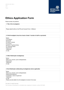 Ethics Application Form - University of Strathclyde
