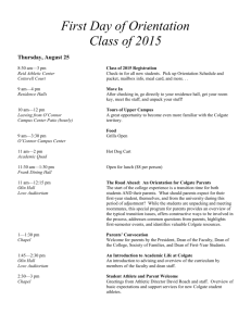 Class of 2012 Orientation Schedule
