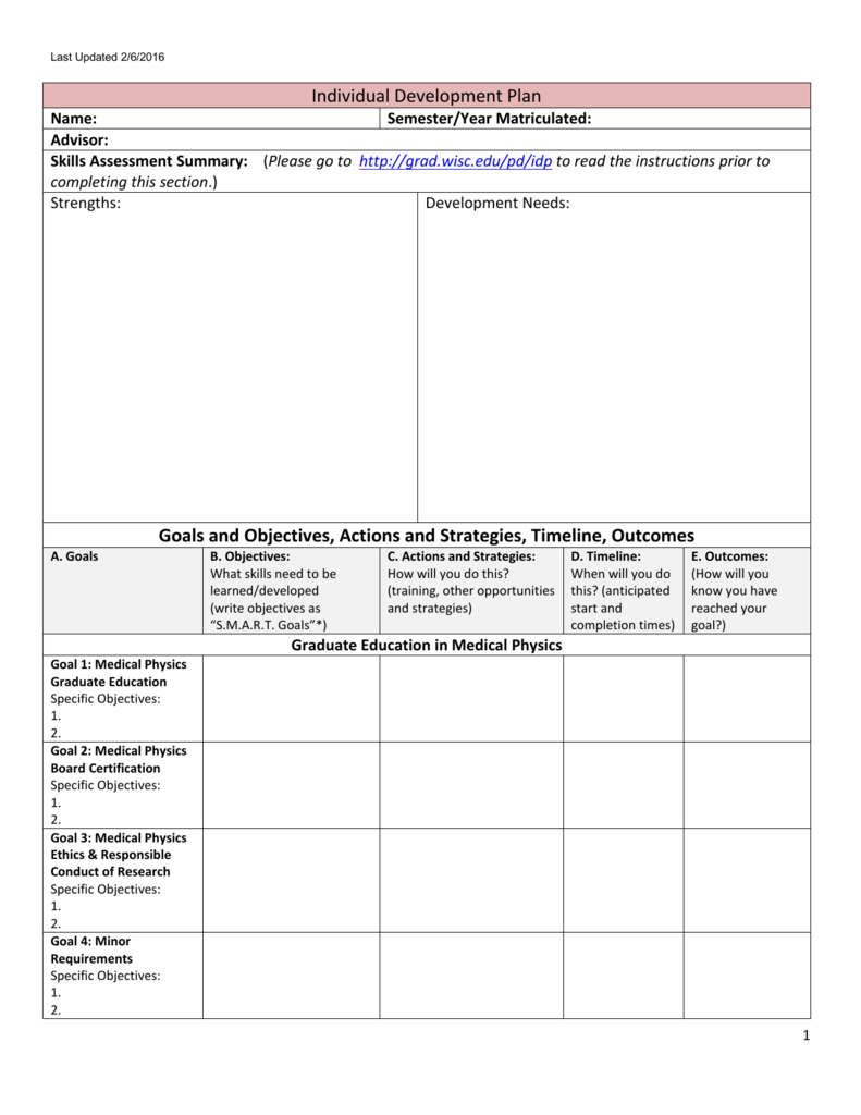 Medical Physics IDP Template