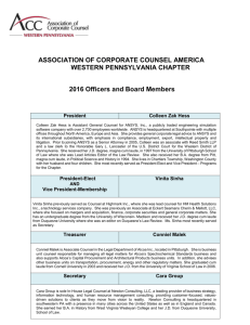 2016 Chapter Leader Biographies - Association of Corporate Counsel