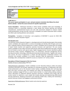 Education Core Syllabus Template