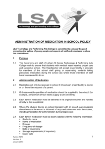 administration of medication in school policy