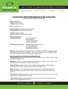 Construction Waste Management & Recycling Plan