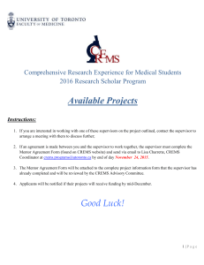 Comprehensive Research Experience for Medical Students 2016