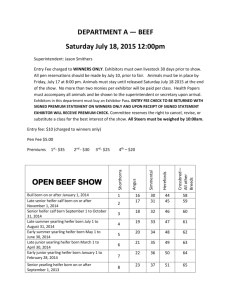 DEPARTMENT A — BEEF Saturday July 18, 2015 12:00pm