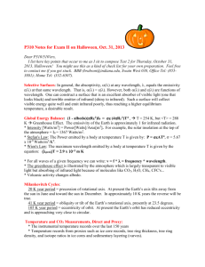 P310 Notes for Exam II on Halloween, Oct. 31, 2013