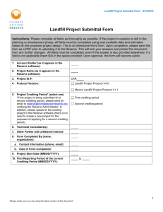 Landfill Project Submittal Form