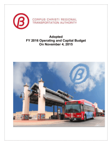 Adopted FY 2016 Operating and Capital Budget On November 4, 2015