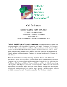2016 Call for Papers - Catholic Social Workers` National Association