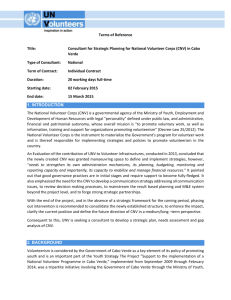 CNV Strategic Planning: Terms of Reference