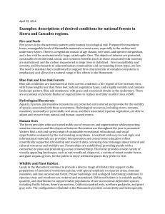 Examples: descriptions of desired conditions for national forests in