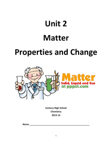 Unit 2 - Matter - Century High School