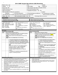 2013 CAMC Surgical Site Infection (SSI) Worksheet Patient name
