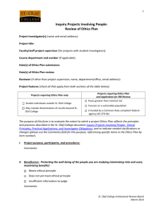 Ethics Plan Review form