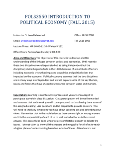 Lecture 2: Introduction to Political Economy