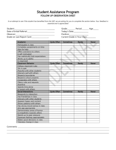 K-12 SAP Follow-Up Information Sheet