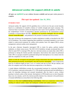 Advanced cardiac life support (ACLS) in adults