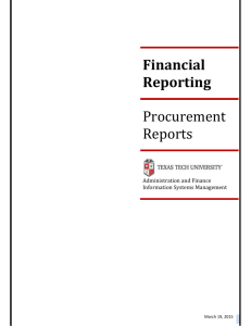Financial Reporting – Procurement Reports