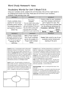 Word Study Homework - Henry County Schools