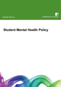 Student Mental Health Policy - Equality Service