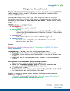 Writing Learning Outcomes Worksheet