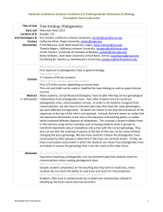 Phylogenetic Trees (framework) Mountain West 2013