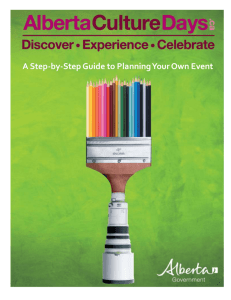 Event Planning Guide - Alberta Culture and Tourism