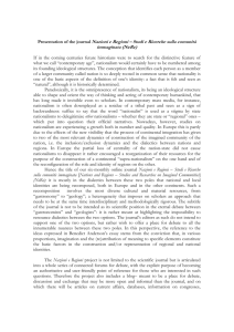 Presentation of the journal Nazioni e Regioni – Studi e Ricerche