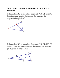 SUM OF INTERIOR ANGLES IN A TRIANGLE, Problems
