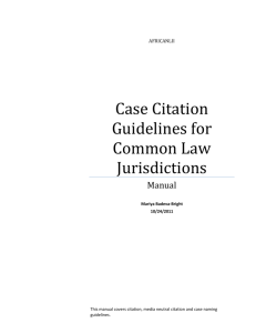 Case Citation Guidelines for Common Law Jurisdictions