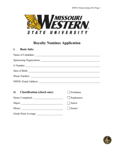 Royalty Nominee Application - Missouri Western State University