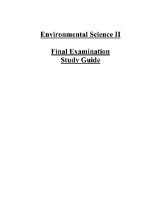 Environmental Science II Final Examination Study Guide