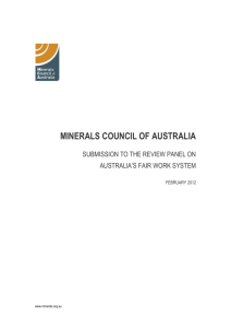 This Submission is made by the Minerals Council of Australia (MCA).
